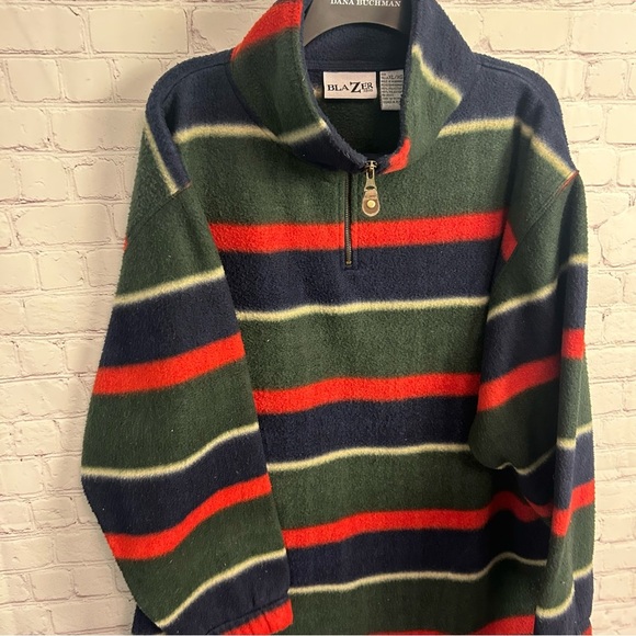 Vintage Preppy Blazer Firenze 1/4 zip colorful pullover men's size XL retro - Picture 6 of 8